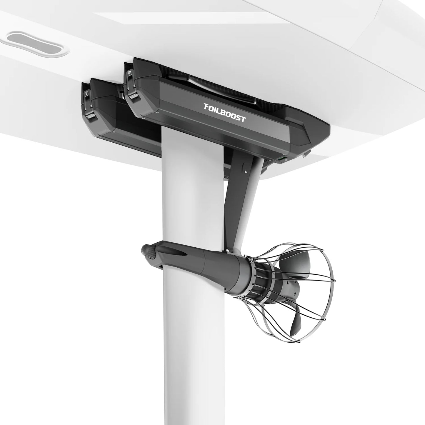 Waydoo FoilBoost electric hydrofoil assist kit mounted on foil mast