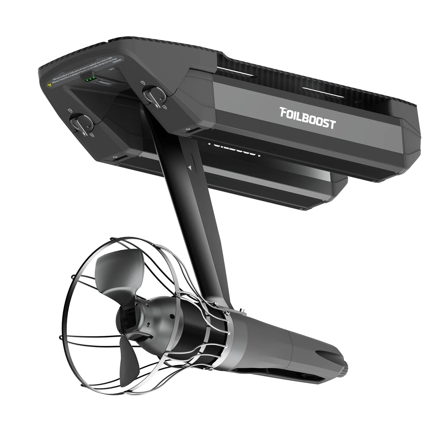 Waydoo FoilBoost electric hydrofoil assist kit installed on mast